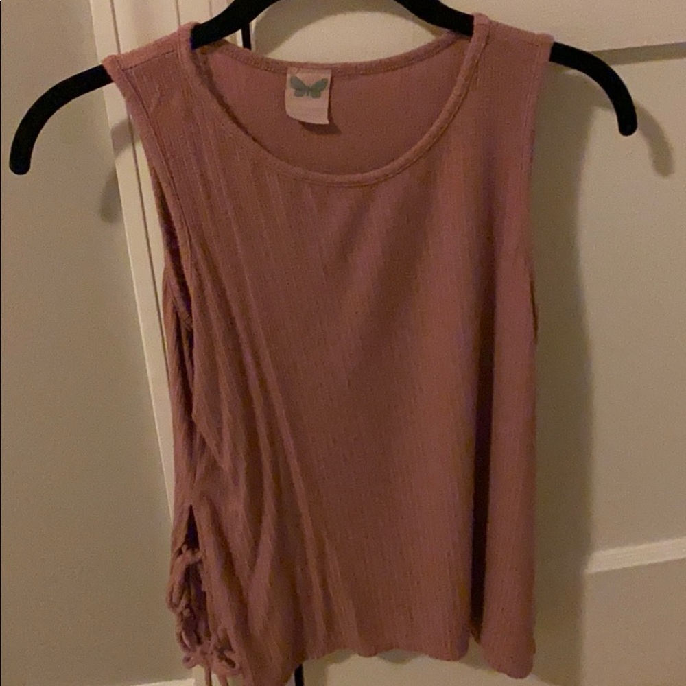 pink knot tank top